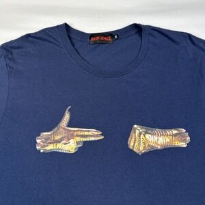 RUN THE JEWELS Navy Blue T Shirt Sz XXL Blue Rap Gold Hands Killer Mike El-P